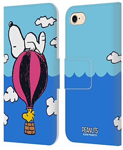 Head Case Designs Offizielle Peanuts Snoopy & Woodstock Ballon Halbzeiten Und Gelächter Leder Brieftaschen Handyhülle Hülle Huelle kompatibel mit Apple iPhone 7/8 / SE 2020 & 2022