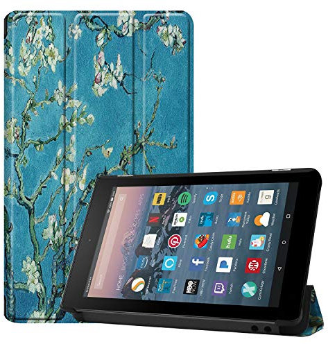 RLTech Case for Fire 7 2019, Slim Lightweight Smart Shell Folio Cover with Stand Function for Amazon Fire 7 2019 Tablet, Tree