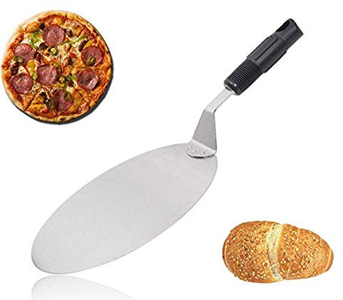 Pizzaschaufel aus Edelstahl, rund, Pizzaschaufel, Kuchenschaufel, Backschaufel mit Griff, zum Übertragen von Kuchen, Pizza, Kuchen, Brot, Backwerkzeug, 25,4 cm