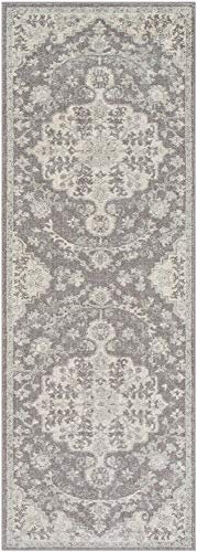 Livabliss Asmara Vintage Rug - Hallway Runner Rugs Living Room 80x220 cm - Scandi Neutral Rug, Traditional Patterned Boho Style, Natural Easy Care Pile - Hallway Runners, Medium Grey