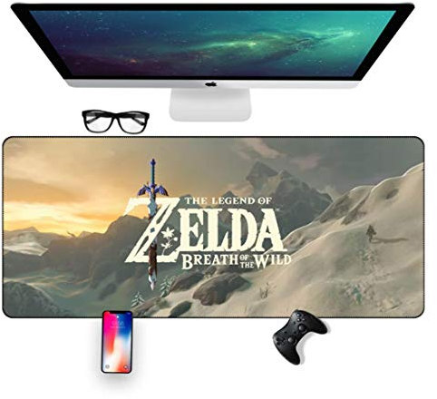 IGIRC Tapis De Souris De La Légende Zelda Wilderness 700X300Mm, Tapis De Souris Speed Gaming, Large XXL Large Tapis De Souris avec Base Épaisse De 2Mm, pour Ordinateurs Portables, Pc