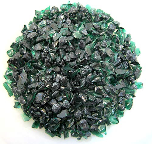 Ullmannglass Dekosand - Glasbruch - Farbsand - Glaspulver im 500g Beutel (dunkelgrün, grob - Körnung ca. 0,5cm)