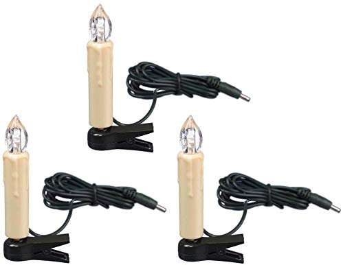 Trango 3er Pack Weihnachtskerze Kerze weiß leuchtend LED Weihnachtskerzen Stecksystem für den Außenbereich TG047WW