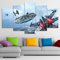 Impression sur Toile Image 5 Pieces Tableaux 150x80 cm,Millennium Falcon Star Wars Film Murals Absorption Acoustique Tableau Decoration