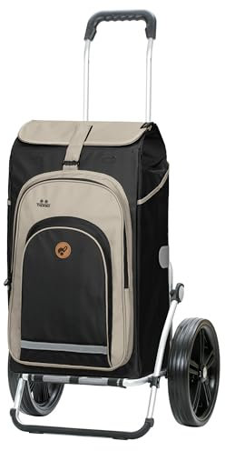 Andersen Shopper Royal Alu klappbar mit Kugellagerrad Ø 29cm und 62 Liter Tasche Hydro 2.0 mit Kühlfach schwarz