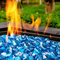 Chilli Cosmos Feuerglas Diamant 1 Zoll Feuerstelle Glasfelsen für Gasfeuerstelle oder Propangaskamin 4,5 kg Margarita Azura Blau