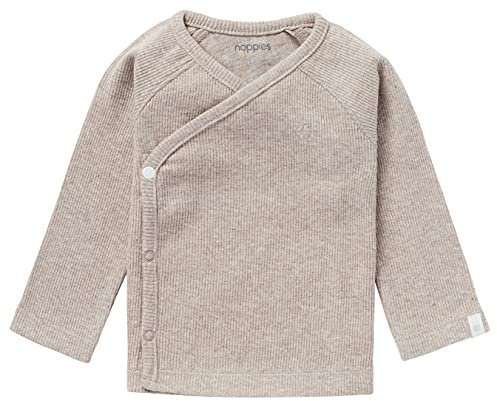 Noppies Unisex Baby U Tee Overlap Ls Rib Nanyuki T Shirt, Taupe Melange - P757, 50 EU