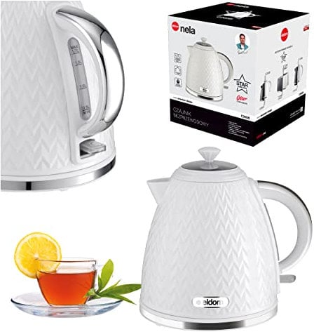 eldom C265B Bouilloire | 1,7 litre | Puissance de la théière 2000W | Design rétro classique Bouilloire | Indicateur de niveau d'eau | Composants OTTER (blanc)