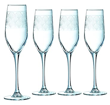 Creatable, 22624, Serie PARADISIO, 4-teiliges Gläserset, Sektglas, spülmaschinen- und mikrowellengeeignet, Made in Europe