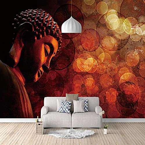 SUUKLI Fototapete 3D Effekt Bunter Buddha Hintergrund 300X210Cm Tapete Fototapeten Vlies Tapeten Wandtapete Vliestapete Moderne Wandbild Wand Schlafzimmer Wohnzimmer Büro Küche Flur Dekoration