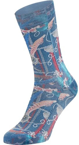 Carlo Colucci Bedruckte Socken, 1er Pack Navy 39-42