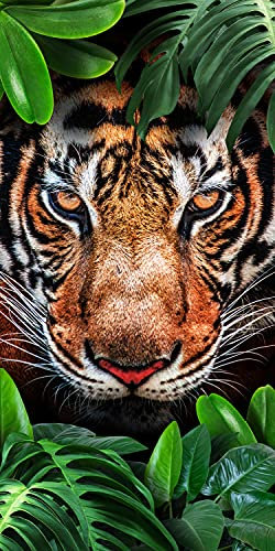 wandmotiv24 Türtapete Tiger Gesicht, Dschungel, Tier, Katze 70 x 200cm (B x H) - Dekorfolie selbstklebend Sticker für Türen, Türfolie, Aufkleber, M1340