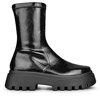 Altercore Morrigan Stivali Donna Platform Nero Lucido Vernice Vegan Stivaletti