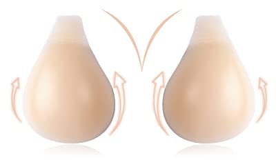ZDQCB Adhesive Sticky Bras for Women, Silicone Push Up Sticky Bra, Stick On Bras for Women Invisible Lift up Strapless Backless Bra, Nude-m(A-B)