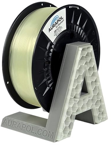 AURAPOL Filament 1.75 PLA mit +/- 0,02 mm Genauigkeit (1kg, natural/transparent) - Biologisch abbaubares 3D Drucker Filament aus PLA - Druckmaterialien kompatibel mit den meisten Druckern