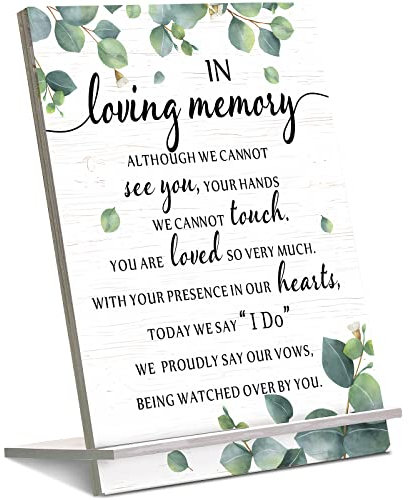 Chunful Memorial Table Sign for Weddings & Receptions - Sympathy Gift in Loving Memory - Wooden Welcome Rustic Sign for Gifts & Anniversaries