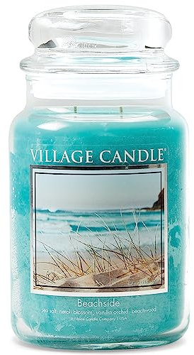 Village Candle Duftkerze im Glas (groß) Beachside - Tradition Edition Maritim- Kerze mit 2-Docht Technologie