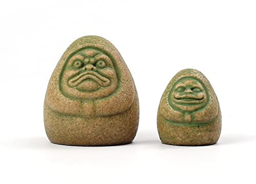 Sdeetesamjun 2 PCS Japanese Daruma Doll Good Luck Fengshui Statues Mini Zen Garden Japanese Decorations Fish Tank Aquarium Decorations Fairy Garden Bonsai Micro Landscape Decor (Retro)