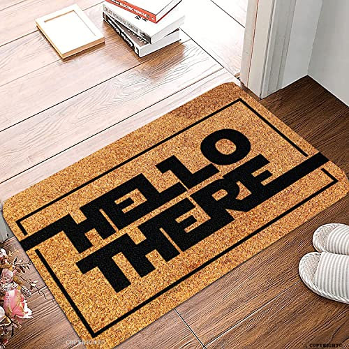 Willkommen Fußmatten OBI Wan Kenobi Hello There Gruß Veranda Teppiche Indoor rutschfeste Fußmatten Eingang Terrasse Teppich Bodenmatte für Zuhause Badezimmer Küche Dekor 43,2 x 76,2 cm