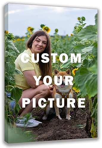 Custom Canvas Prints with Your Photos Framed Canvas Customized Wall Art Personalized Canvas Pictures for Pet/Family Gifts for Mom/Men/Women 8 x 10