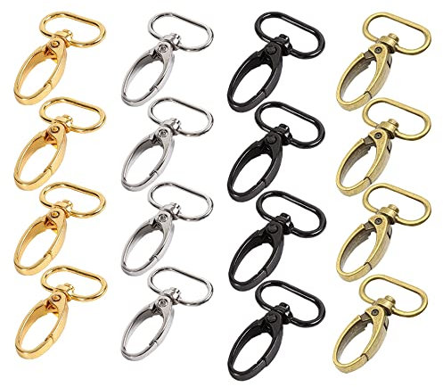 Trsnzul 16 Stück Karabiner Schlüsselanhänger 360 Grad drehbar Trigger Snap Schlüsselanhänger Karabinerhaken Schwenker Zink Legierung Swivel Verschlüsse Karabinerhaken mit Drehgelenk