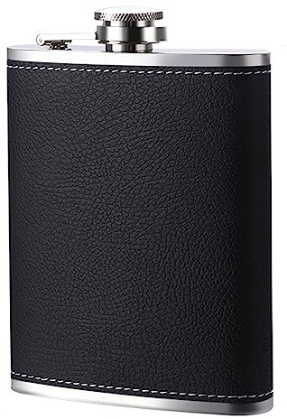 Hip Flask, 304 Stainless Steel Flagon, Hip Flasks for Men, Stainless Steel Pocket Hip Flask Umbrella Flask Umbrella Hip Flask Hip Flask 8oz, Fit for Hiking and Party (Black)