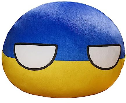 EBbels Country Ball Plüschtiere, Countryball Weiche Puppen, Flagge Plüschtiere Länder, Countryballs Plüsch Fußball Kuscheltiere, Kinder-Plüsch-Kissen Kissen Für Wohnkultur (Ukraine)