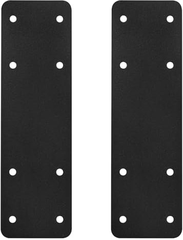 Post to Beam Connectors 2pcs, 10X3 Straight Steel Flat Plate, Mending Plate I Shape Bracket, Black Powder Coated I Strap for Repair Wooden House, Furniture,Pergola, Truss framing…