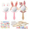 HAKOTOM 9 Stück Osterhase Spiegel zum Bemalen Kinder Ostern Hase Holzspiegel Basteln Holz Kaninchenkopf Spiegel DIY Unvollendete Handspiegel Osterbasteln für Mädchen Party Ostern Geschenk