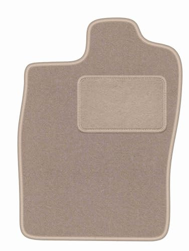 Velours-Fahrermatte passend für Opel Calibra 1989-1997, Beige, LUX | passend für Coupé; Velours-Teppich (Polypropylen), ca. 6,5 mm; rutschfest, Universal-Befestigungen