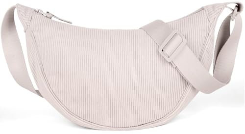 Aucuu Halbmond Crossbody Schultertasche für Damen, Klein mit Verstellbarer Schultergurt, Hobo Halfmoon Bag Einfarbige Messenger Bag für Reisen