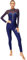 Fldy Damen Ganzkörper Turnanzug Langarm Mesh Patchwork Ganzkörperanzug Gymnastik Tanz Trikot Ballett Body Eislaufen Tanzkleidung Marineblau_B XL