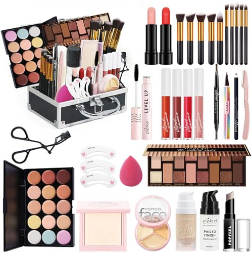 FantasyDay Xmas Make-up Sets Multifunktions Exquisite Makeup Geschenkset Kosmetik für Gesicht, Augen und Lippen - Schmink Beauty Kit mit Lidschatten Palette Lippenstift Concealer Puder Rouge Mascara