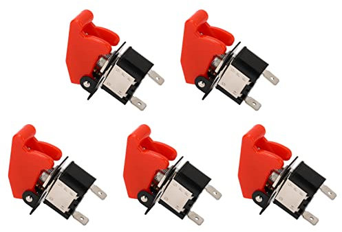 Tbest Dimmer, 5-teiliger Kippschalter 12 V DC 25 A, 2-poliger Wasserdichter Wipp-Kippschalter für Fahrzeug, Boot