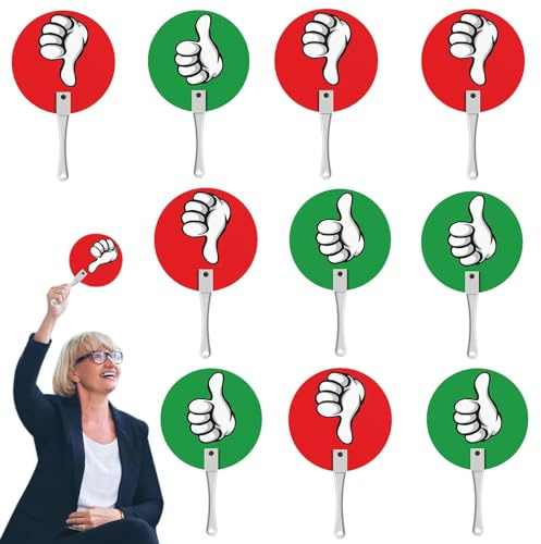 Palette per pollici, palette Sì No - Palette per insegnanti - 10 pezzi paddle vero falso sì no paddle risposta in aula paddle in classe votazione canta riutilizzabile sì paddle palmare