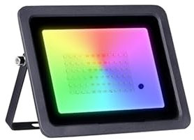 MEIVIYA Proyector LED para exteriores Proyector LED RGB 30W 50W 100W Luces LED RGB IP68 Proyector LED Impermeable Proyector De Navidad For Exteriores(Black_50W)