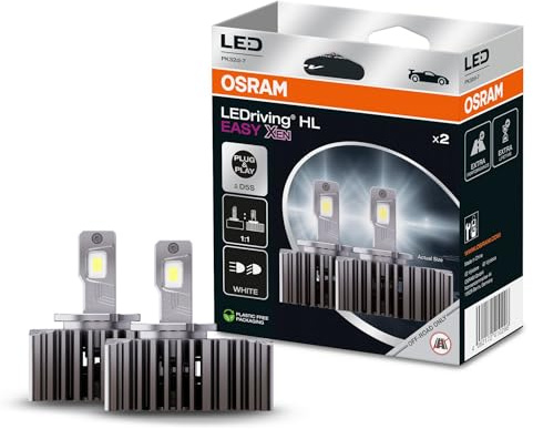 OSRAM LEDriving HL EASY XEN ≜ D5S, lampada LED abbaglianti e anabbaglianti, bianco freddo 6500K, nessun accessorio necessario, solo per uso fuoristrada - no ECE, 2 lampade