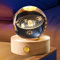 3D Sonnensystem Kristallkugel Nachtlicht, Kristallkugel mit LED Warmes Licht Holzsockel, 6cm Planeten Lampe Glaskugel, Kreative Astronomie LED Ball Lampe für Geburtstag Geschenk (Sonnensystem)