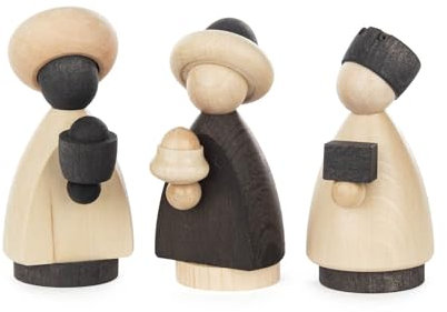Rudolphs Schatzkiste Weihnachtliche Miniatur Heilige 3 Könige Natur/anthrazit Höhe 7cm NEU Geburt Christi Miniaturfigur Figuren Holzfigur Weihnachten Fensterschmuck Spielzeug Weihnachts