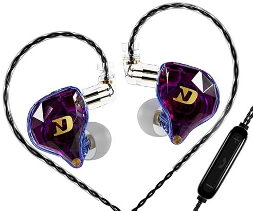 ND NX2 Écouteurs intra-auriculaires HiFi IEM, basses profondes, écouteurs de jeu avec câble amovible