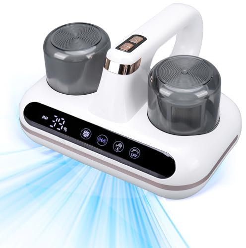 kswiown Milbensauger für Matratzen, 10KPA Milbenstaubsauger mit UV-Licht, Starke Saugkraft Milbensauger mit 3pcs HEPA Filter, Handstaubsauger zur Entfernung von Staubmilben Bakterien Allergenen