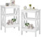 VECELO Table de Chevet Lot de 2 Blanche, Compartiment Ouvert, 3 Niveaux Meuble de Rangement Pied en Métallique pour Adulte sur Salon Chambre Bureau Salle de Bains