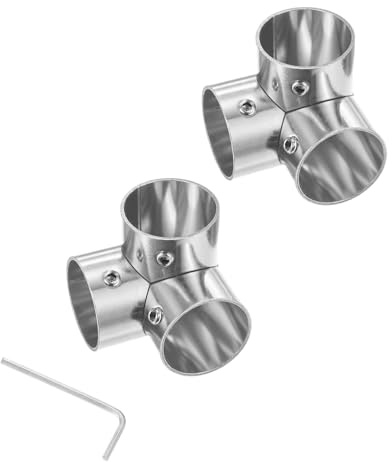 M METERXITY 2 Stück Struktureller Rohrverbinder, Winkel-T-Stück Rohrverbindungen aus Edelstahl für Rohre mit einem Durchmesser von 1 oder 25 mm, Leitungsverbinder