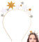 Serre-tête étoilé pour femme - Serre-tête à paillettes - Étoiles argentées et dorées - Accessoire de cheveux pour femme et fille - Pour anniversaire, festival, fête, cosplay