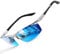 gesruny-Sonnenbrille-Herren-Damen-polarisiert-UV400-Blend Schutz-Al-Mg Metallrahmen-Rechteckig-Ultraleicht-Sonnenbrillen-Klassisch-Retro-Unisex-Outdoor sport brille für Fahren-Blue