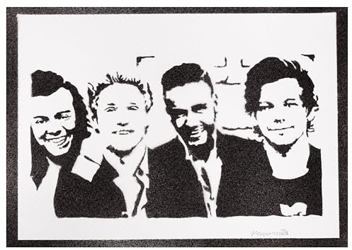 moreno-mata Echtes Handgemachtes Graffiti One Dir... Musik Aesthetic Poster & Kunstdrucke Bilder Plakat Handmade Deko Wandbilder Wohnzimmer Wanddeko Geschenke für Männer und Frauen