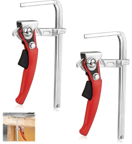 Morsetto a vite binario di guida: 2 Pcs 160 x 60 mm morsetto a vite, in acciaio, resistente e durevole, taglio preciso per levigatura, lavorazione del legno, ghiera di fissaggio, guida diverser