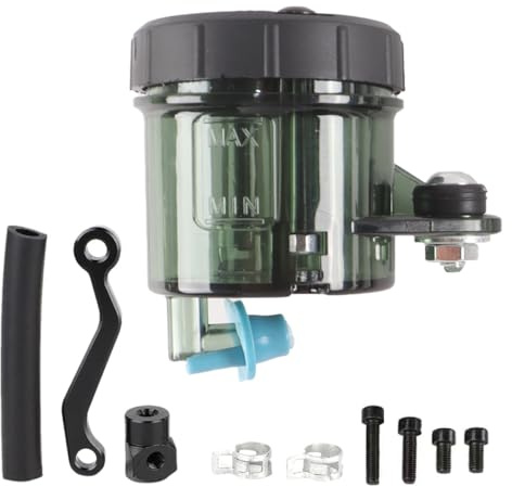 Enwye Motorrad Direct Push Hauptbremszylinder Reservoir Cup Runde Öl Reservoir Halterung Adapter Kit Schwarz
