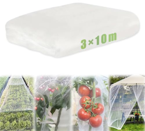 Feegela Vogelschutznetz 3x10m, Gemüseschutznetz Feinmaschig 0.8x1mm | Vielseitiges Schutznetz，Pflanzenschutznetz, Insektenschutznetz aus Haltbarem PE für Hochbeet, Obstbäume & Garten