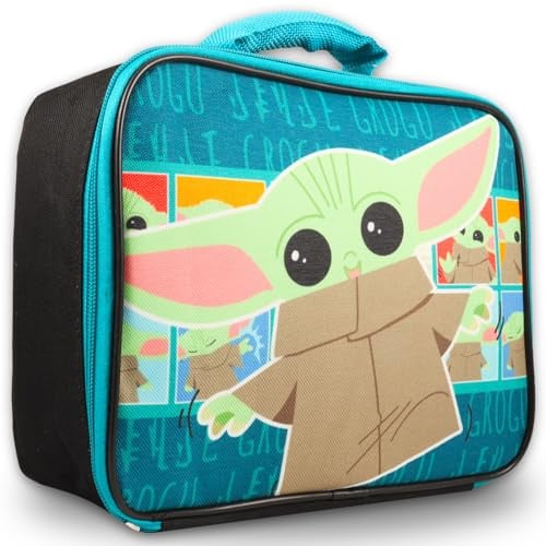 STAR WARS Baby Yoda Lunch Box for Kids | Insulated Lunch Bag Featuring Grogu for School Mandalorian Baby Yoda Lunchbox